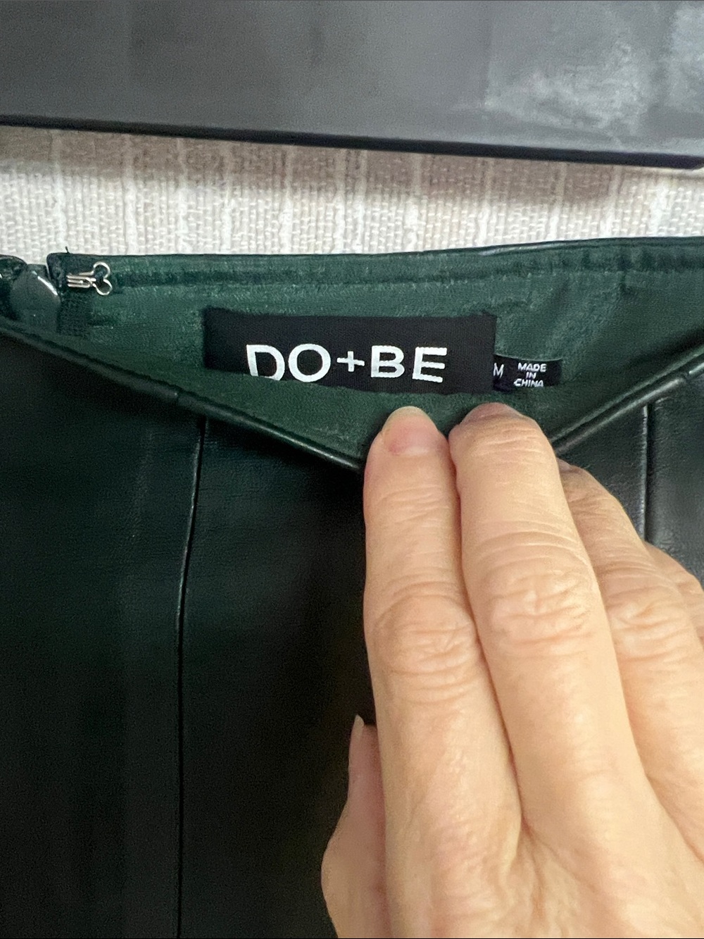 DO+BE Dark Green Faux Leather Pencil Skirt - Picture 3 of 3